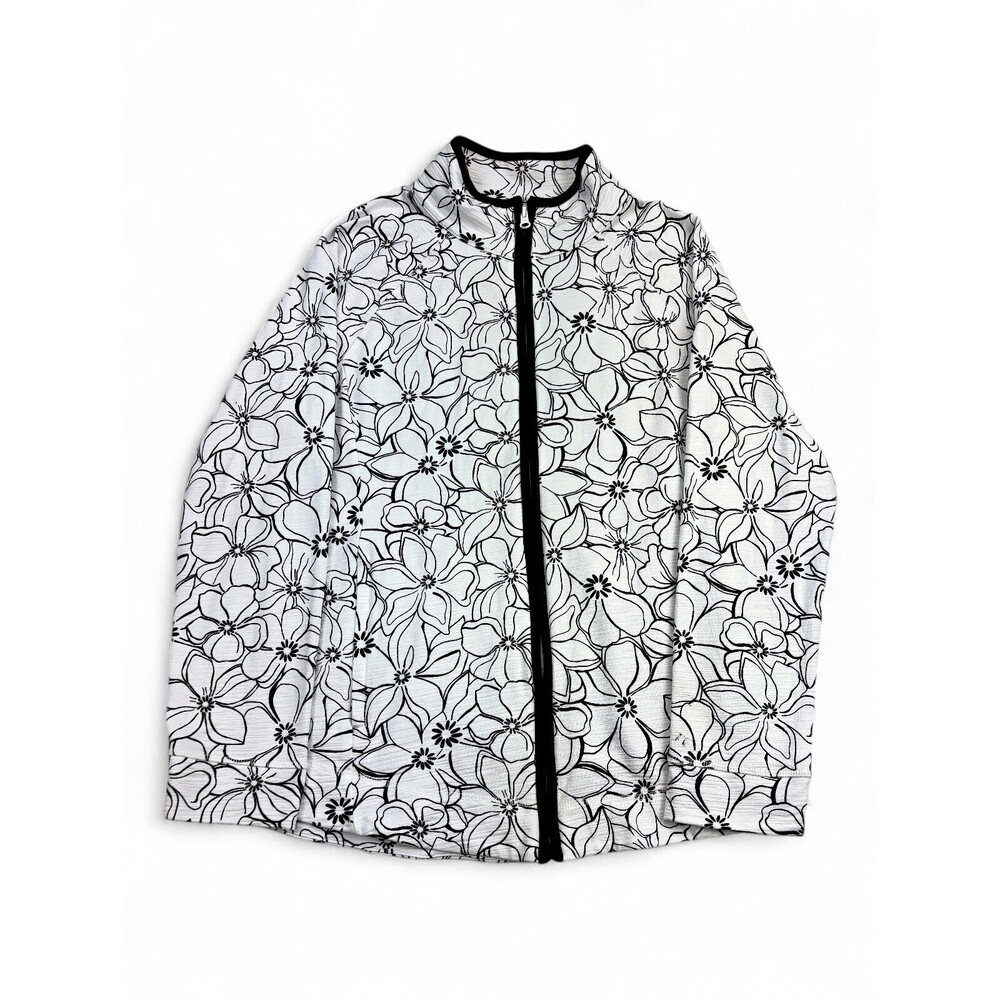 Talbots Floral‎ Zip Jacket - Lightweight Full-Zip, Size L